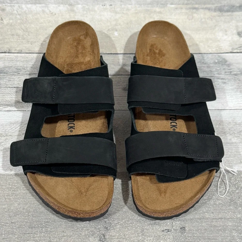 BIRKENSTOCK Uji Nubuck-Suede Leather Sandals in Black - Sz - 11-11.5 US / 44 EU - Picture 3 of 8